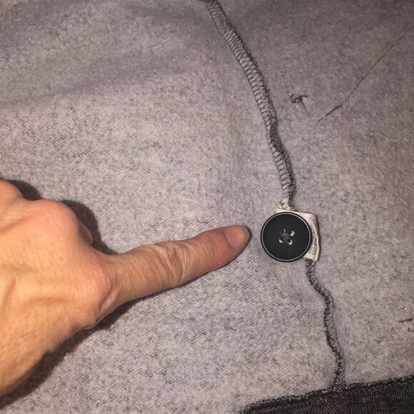 Billabong Gray Zip Up Cotton Moto  Jacket Peacoat Button Detail Fleece inside. - Picture 12 of 17